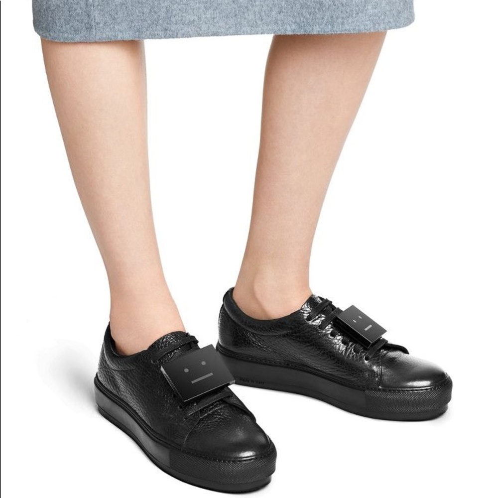 Acne Studios Black Leather Adriana Shoes Size 38
